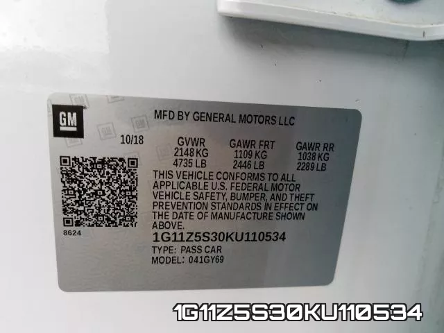 1G11Z5S30KU110534 фото 2