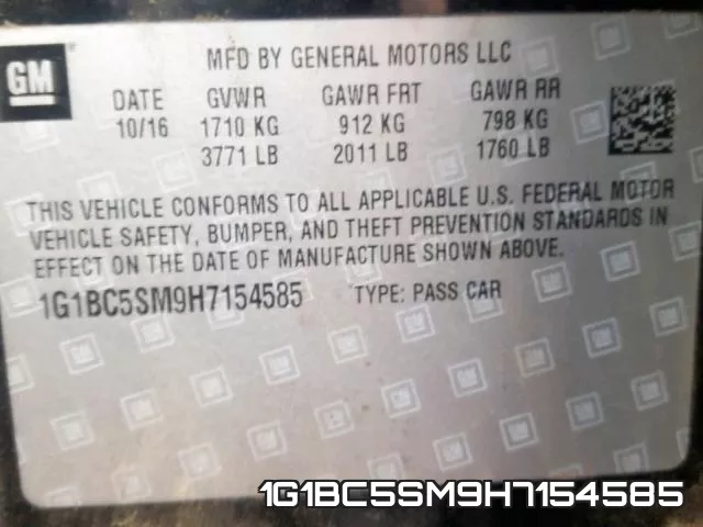1G1BC5SM9H7154585 фото 2