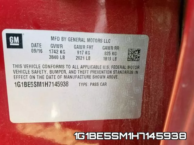 1G1BE5SM1H7145938 фото 2