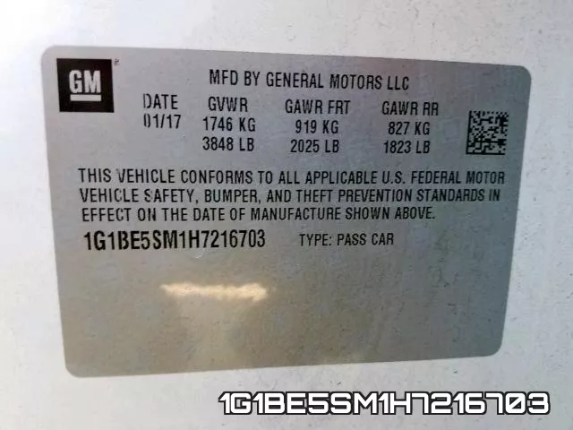 1G1BE5SM1H7216703 фото 2