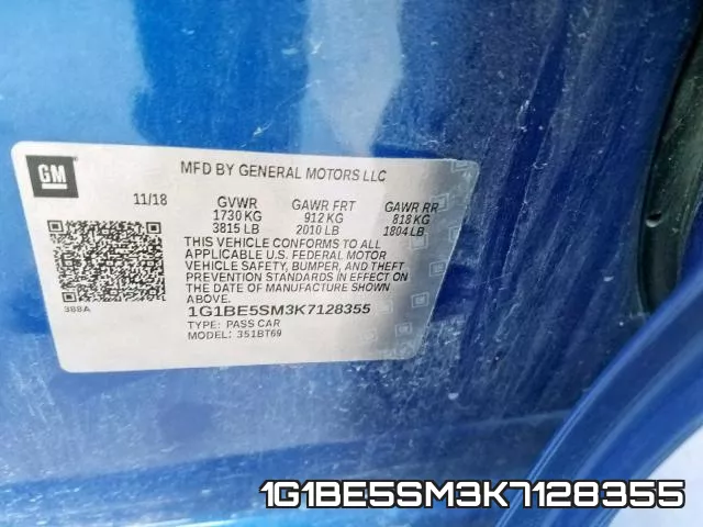 1G1BE5SM3K7128355 фото 2