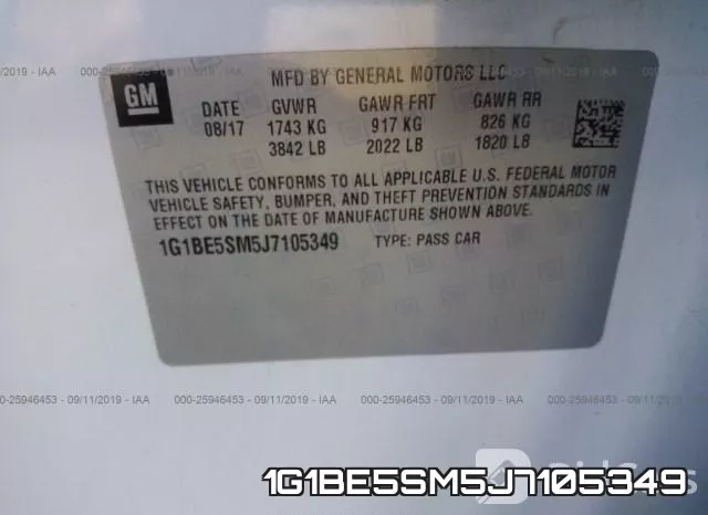 1G1BE5SM5J7105349 фото 10