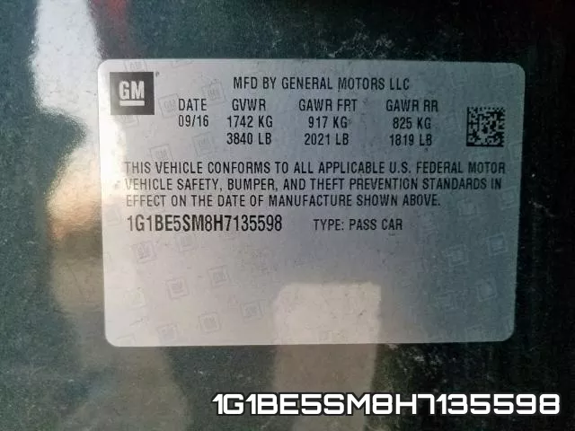 1G1BE5SM8H7135598 фото 2