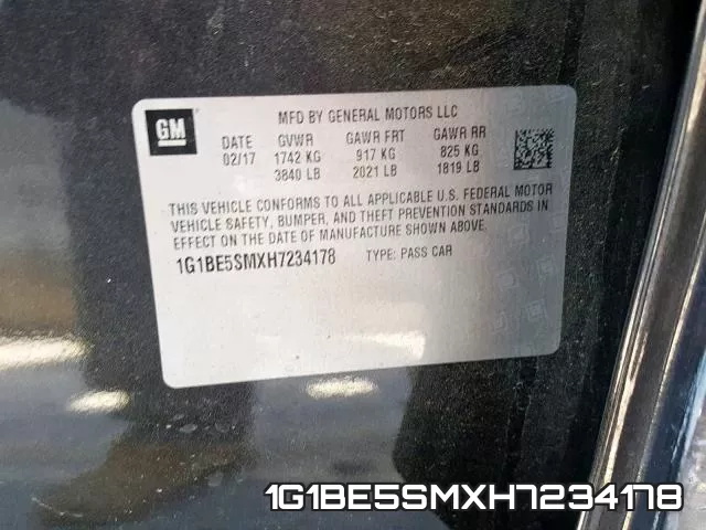 1G1BE5SMXH7234178 фото 2