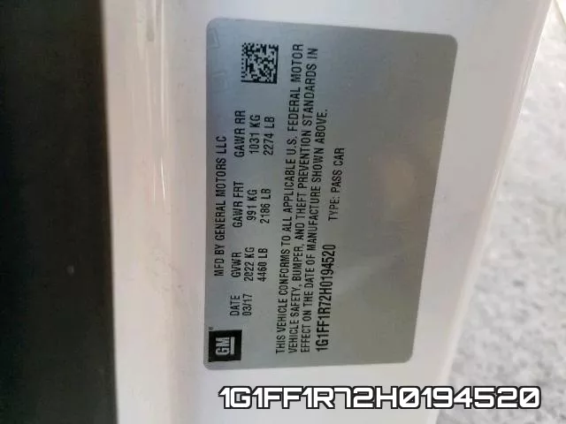 1G1FF1R72H0194520 фото 2