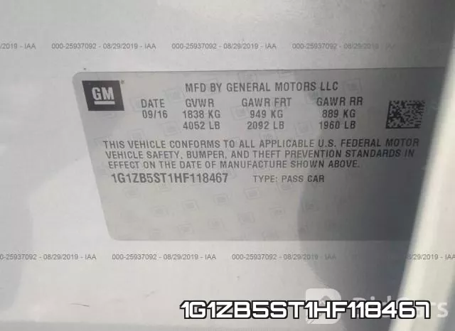 1G1ZB5ST1HF118467 фото 10