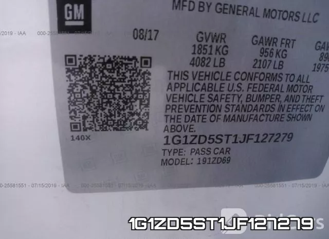 1G1ZD5ST1JF127279 фото 10