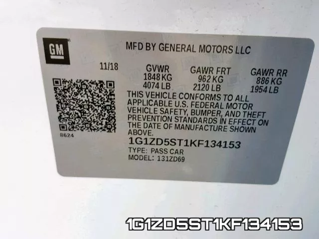 1G1ZD5ST1KF134153 фото 2