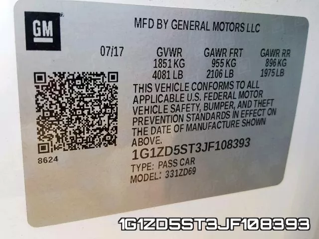 1G1ZD5ST3JF108393 фото 2