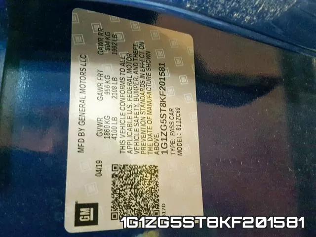 1G1ZG5ST8KF201581 фото 2