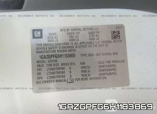 1GAZGPFG6H1183869 фото 10