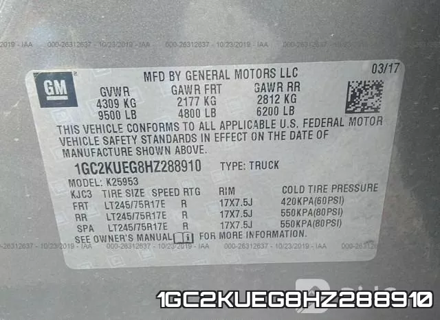 1GC2KUEG8HZ288910 фото 10