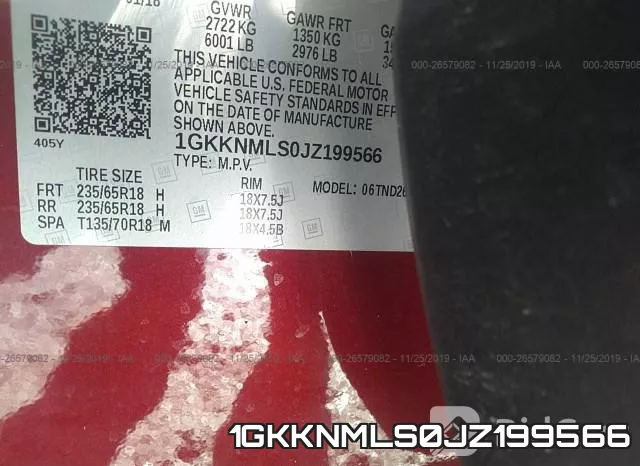 1GKKNMLS0JZ199566 фото 10