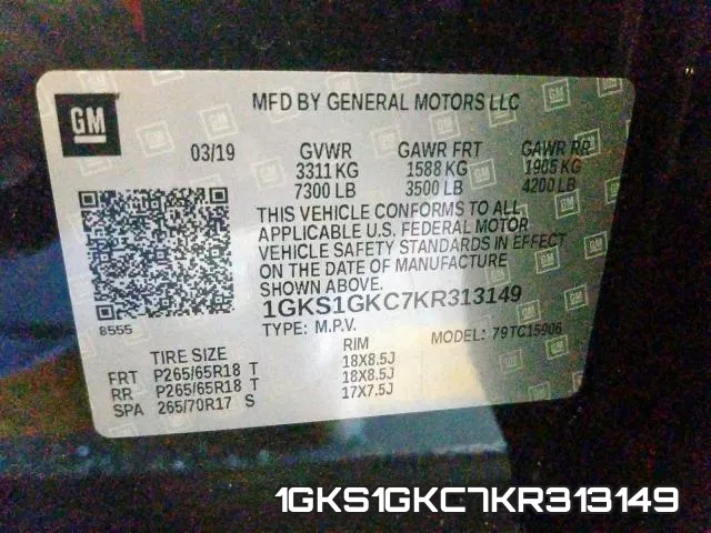 1GKS1GKC7KR313149 фото 2