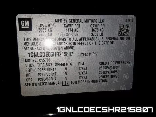 1GNLCDEC5HR215807 фото 2