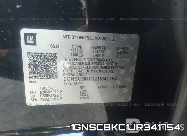 1GNSCBKC1JR341754 фото 10