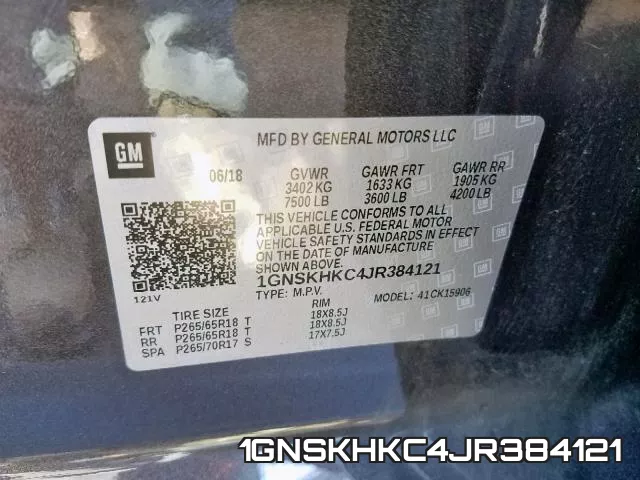 1GNSKHKC4JR384121 фото 2
