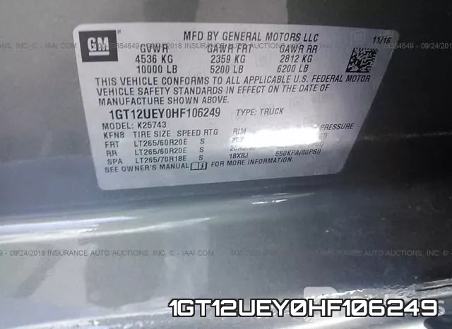 1GT12UEY0HF106249 фото 10