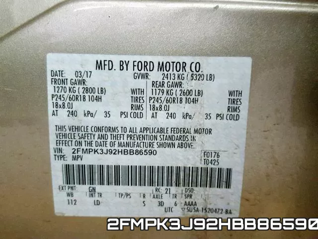 2FMPK3J92HBB86590 фото 2