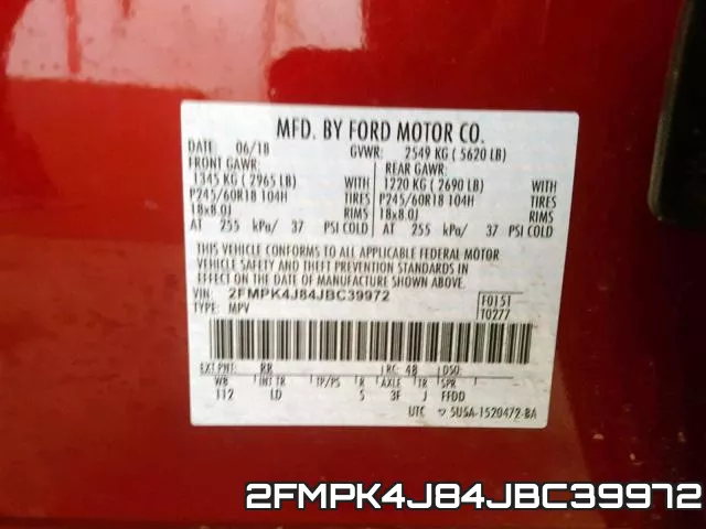2FMPK4J84JBC39972 фото 2
