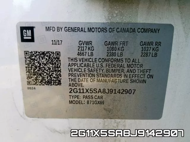2G11X5SA8J9142907 фото 2