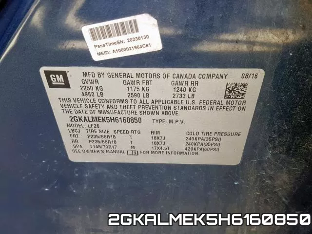 2GKALMEK5H6160850 фото 2