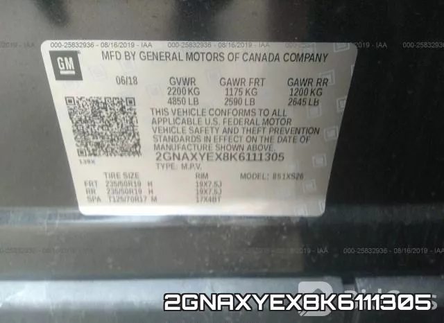 2GNAXYEX8K6111305 фото 10