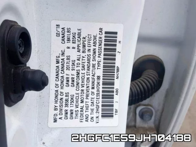 2HGFC1E59JH704188 фото 2