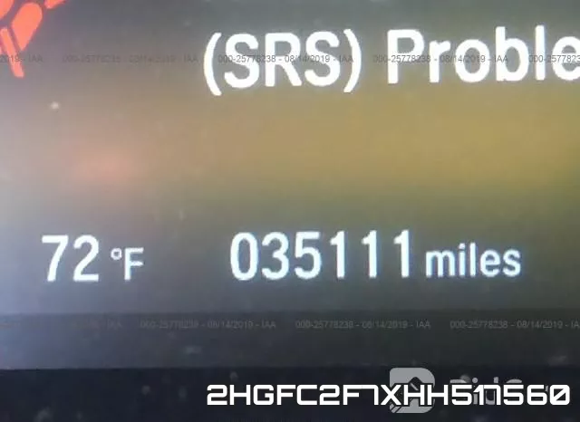 2HGFC2F7XHH517560 фото 8