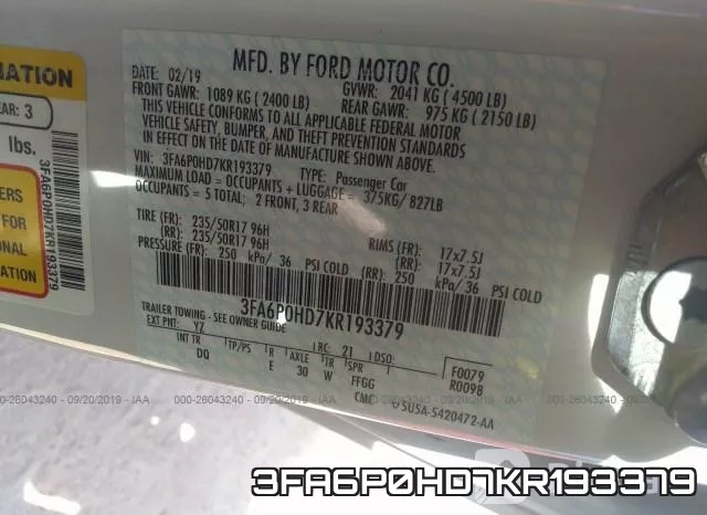 3FA6P0HD7KR193379 фото 10