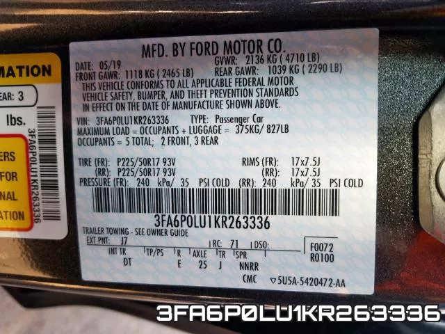 3FA6P0LU1KR263336 фото 2