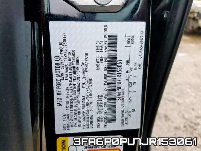 3FA6P0PU7JR153061 фото 2
