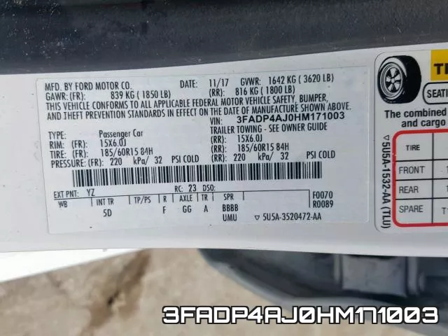 3FADP4AJ0HM171003 фото 2