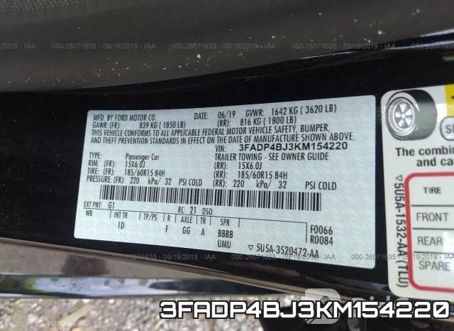 3FADP4BJ3KM154220 фото 10