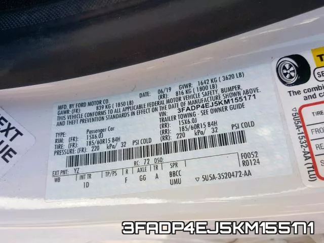 3FADP4EJ5KM155171 фото 2