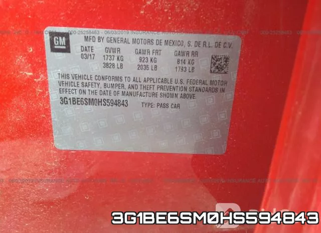 3G1BE6SM0HS594843 фото 10