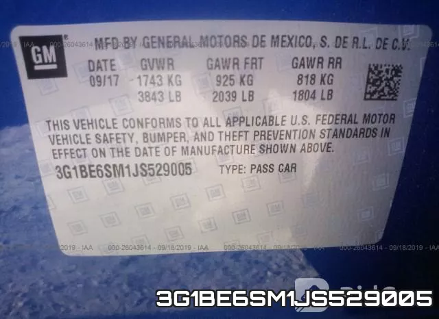 3G1BE6SM1JS529005 фото 10