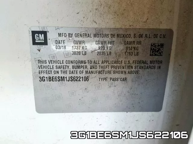 3G1BE6SM1JS622106 фото 2