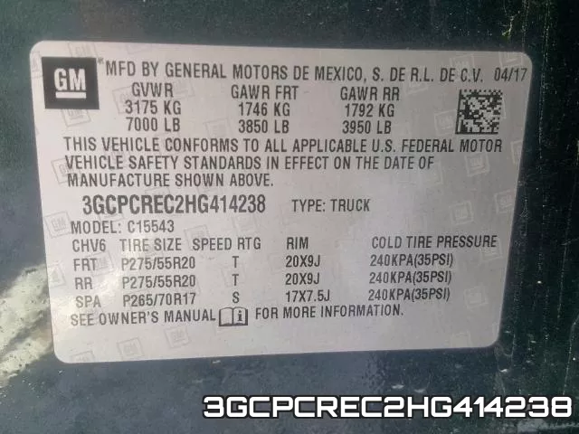 3GCPCREC2HG414238 фото 2