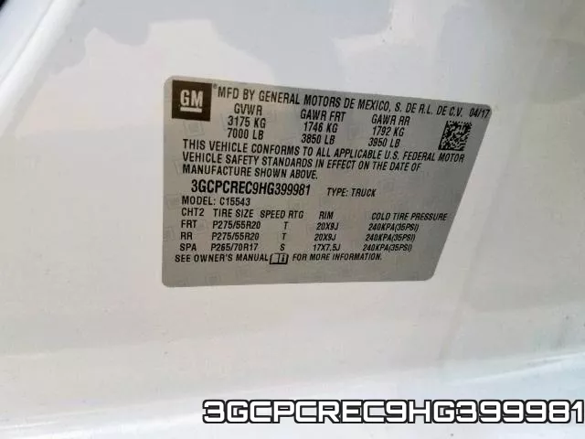 3GCPCREC9HG399981 фото 2