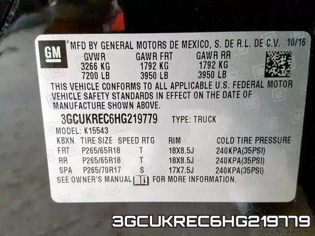 3GCUKREC6HG219779 фото 2