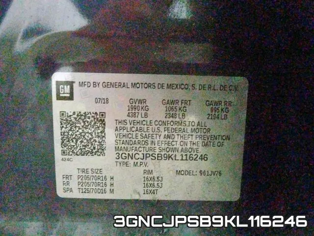3GNCJPSB9KL116246 фото 2