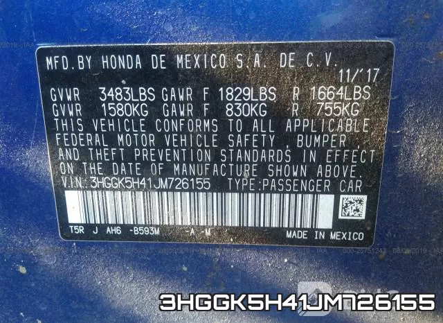 3HGGK5H41JM726155 фото 10