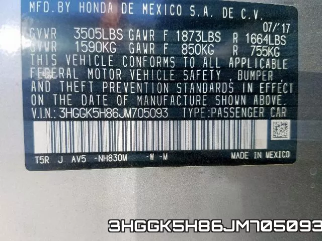 3HGGK5H86JM705093 фото 2