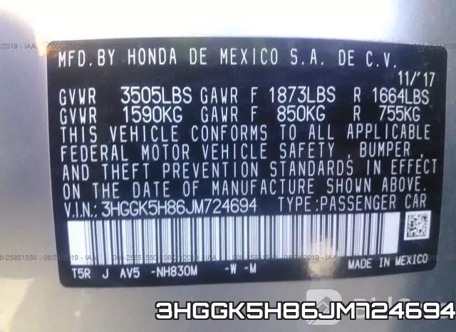3HGGK5H86JM724694 фото 10
