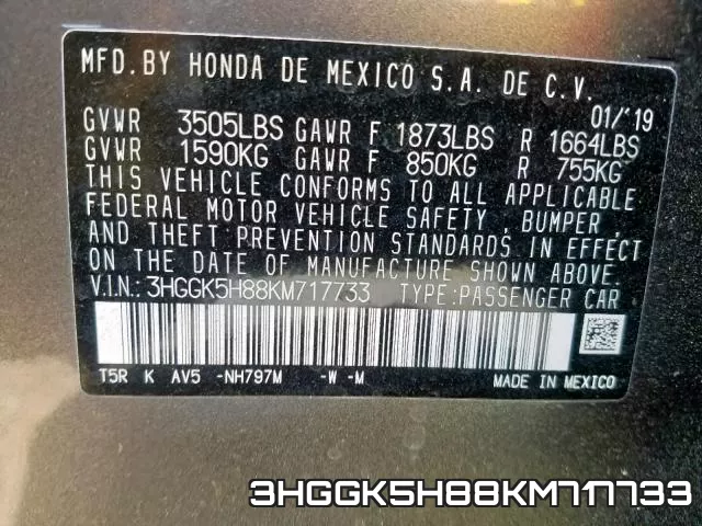 3HGGK5H88KM717733 фото 2
