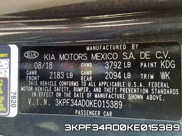 3KPF34AD0KE015389 фото 2