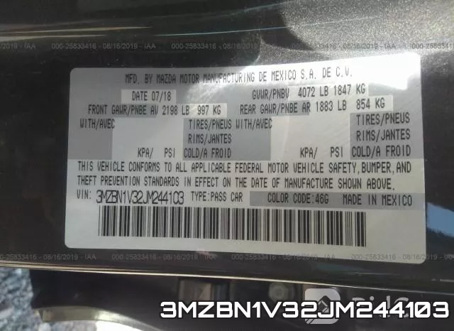 3MZBN1V32JM244103 фото 10