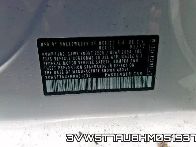 3VW5T7AU8HM051937 фото 2