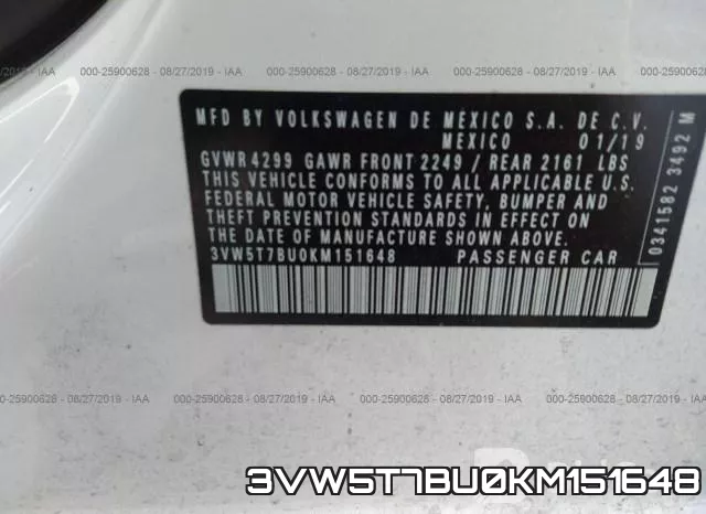 3VW5T7BU0KM151648 фото 10